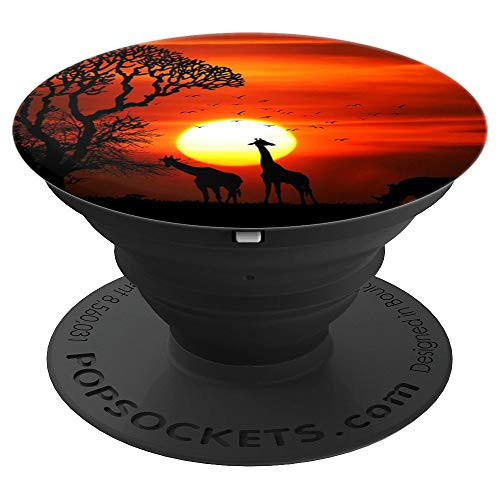 Giraffes at Sunset in Africa - PopSockets Grip and Stand for Phones and Tablets