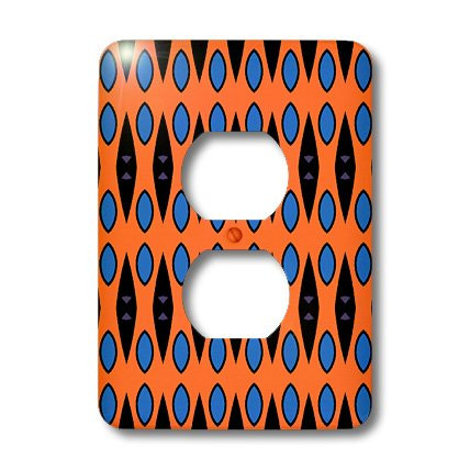 3dRose lsp_31303_6 Two Plug Outlet Cover with Clown Prince Circus Retro Geometric Abstract Pattern Textile