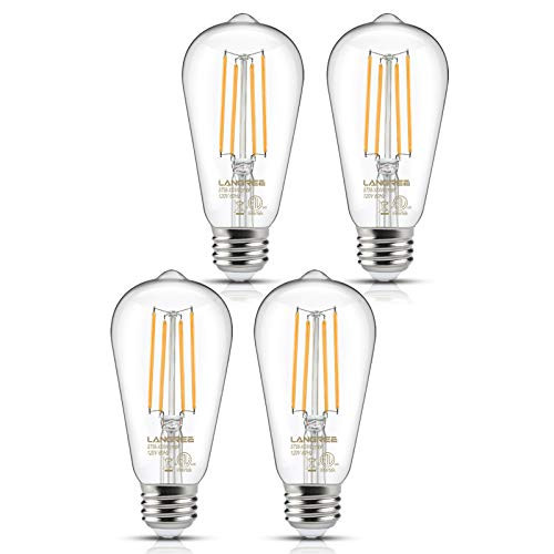 Vintage LED Edison Bulb 6W Light Bulb, 60W Equivalent 2700k Warm White, Non-Dimmable Led Filament Light Bulb, ST58 Antique E26 Medium Base, Decorative Bulbs for Kitchen Dining Room Home, Pack of 4 Vintage LED Edison Bulb 6W Light Bulb, 60W Equivalent 2700k Warm White, Non-Dimmable Led Filament Light Bulb, ST58 Antique E26 Medium Base, Decorative Bulbs for Kitchen Dining Room Home, Pack of 4