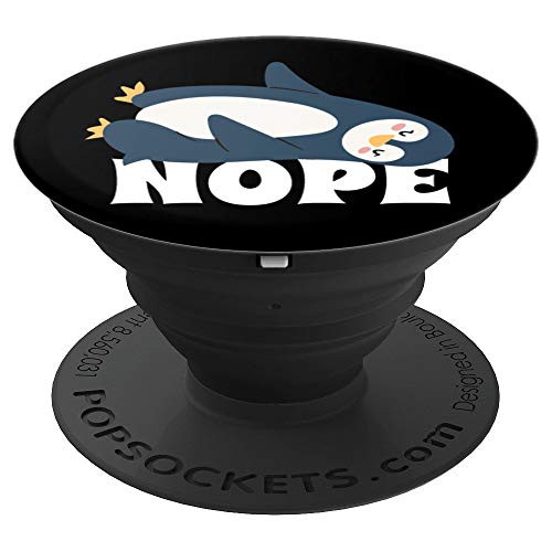 Funny Nope Not Today Lazy Penguin On Black - PopSockets Grip and Stand for Phones and Tablets Funny Nope Not Today Lazy Penguin On Black - PopSockets Grip and Stand for Phones and Tablets
