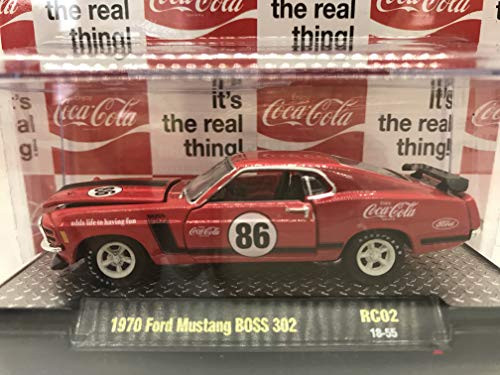 M2 Machines Coca-Cola Limited Edition 1970 Ford Mustang BOSS 302 1:64 Scale RC02 18-55 Red/Black Details Like NO Other! Over 42 Parts 1 of 9600