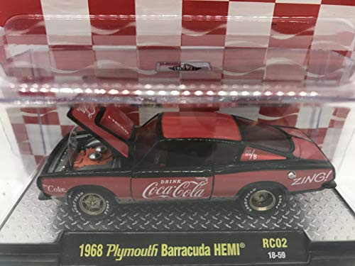 M2 Machines Coca-Cola Limited Edition 1968 Plymouth Barracuda HEMI 1:64 Scale RC02 18-59 Red/Black Details Like NO Other! Over 42 Parts 1 of 4800