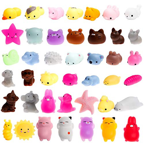 WATINC 30 Pcs Mochi Squishies Toy, Squeeze Cat Squishies for Mochi Party Favors, Birthday Gifts for Boys & Girls, Mini Cute Animal Squishies Toys, Kawaii Stress Relief Toys, Goodie Bags Egg Fillers