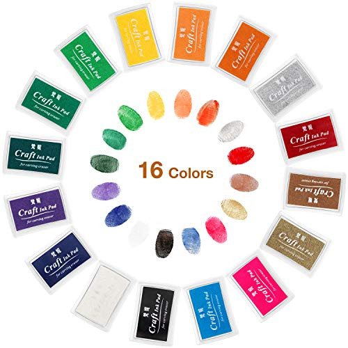 Ink Stamp Pads, UBEGOOD Finger Ink Pads for Kids, Washable Craft Stamp Pad, DIY for Rubber Stamps, Paper, Scrapbooking, Wood Fabric, Best Gift for Kids (16 Pack) Ink Stamp Pads, UBEGOOD Finger Ink Pads for Kids, Washable Craft Stamp Pad, DIY for Rubber Stamps, Paper, Scrapbooking, Wood Fabric, Best Gift for Kids (16 Pack)