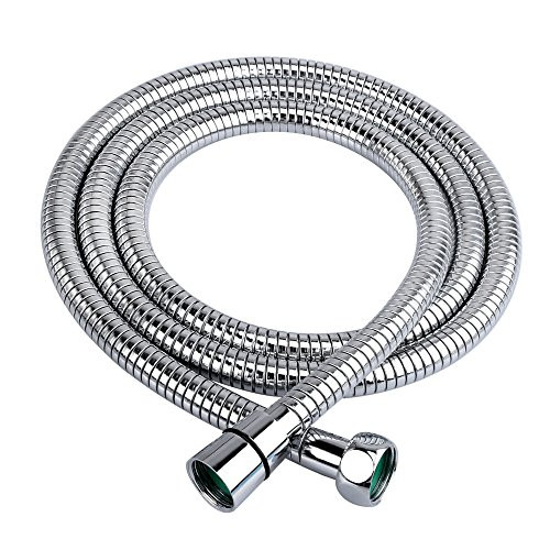 HOMEIDEAS Flexible Shower Hose Stretch 59-Inch to 79-Inch Stainless Steel Bathroom Toilet Shower Head Hose Handheld Showerhead Sprayer Extension Replacement,Polished Chrome