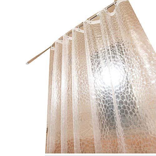 Sfoothome Heavy Duty 100% EVA 3D Effect Bath Curtain Shower Curtain or Liner Stall,Clear 72 Inch Wide 72 Inch Long