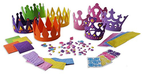4 Princess Tiara Craft Kits + 4 Prince King Crown Foam Craft Kits - Great fun for kids birthday party