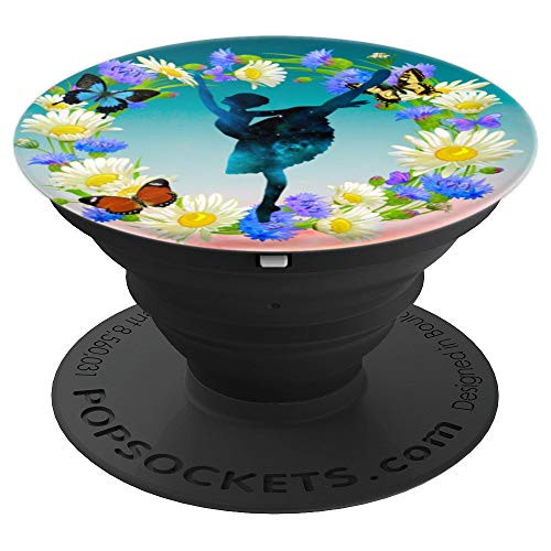 Floral ballerina sunset dancer design ballet dancing - PopSockets Grip and Stand for Phones and Tablets