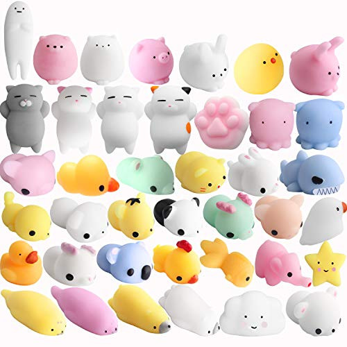 Outee 32 Pcs Mini Squishy Mochi Animals Mochi Squishy Cat Stress Toy Random Squishy Squeeze Toy Squishy Cat Relief Stress Squishy Toy Animals Mochi Squishy Squeeze Animals