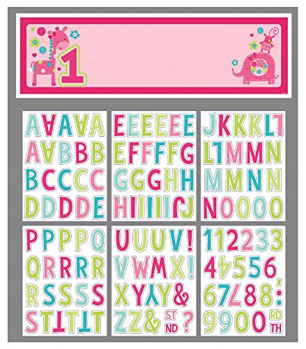Amscan One Wild Girl 1st Birthday Square Dinner Pink Paper 10" x 10" Pack 8 Childrens Party Plates