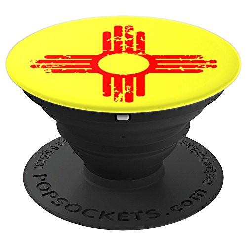 Zia Symbol New Mexico Distressed Vintage Southwest - PopSockets Grip and Stand for Phones and Tablets