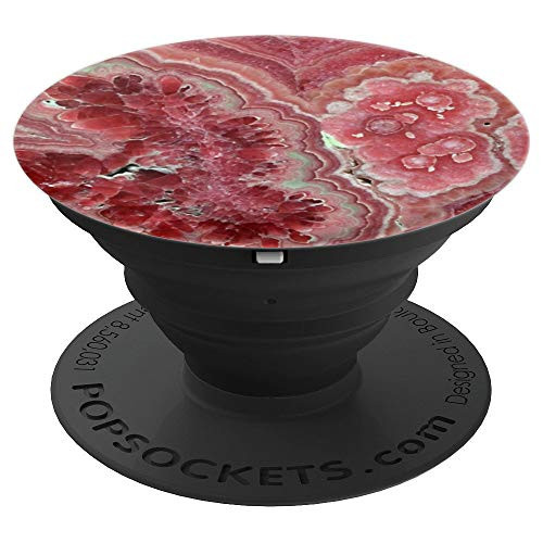 Soft Red Geode Rocks Faux Pink Quartz Crystal So Pretty - PopSockets Grip and Stand for Phones and Tablets