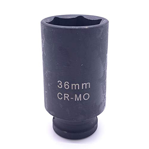 JENLEY Axle Nut Ex-Deep Impact Socket,36mm,1/2-Inch Drive,6-Point,Chrome Molybdenum Steel,Repair