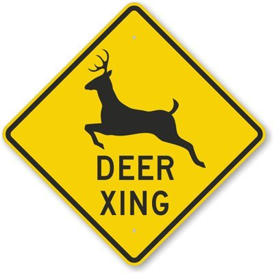 "Deer Xing" Crossing Sign By SmartSign | 12" x 12" 3M Engineer Grade Reflective Aluminum