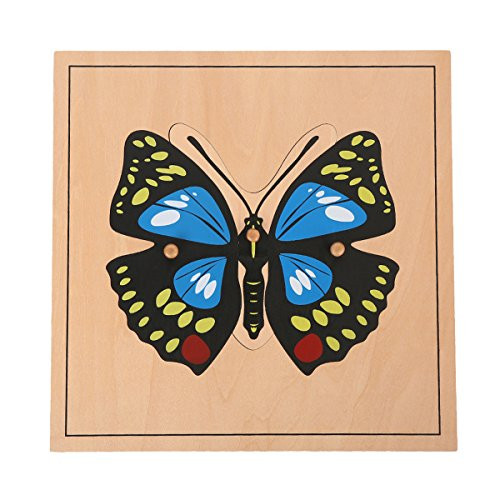 LEADER JOY Elite Montessori Nature Materials Butterfly Puzzle for Early Preschool Learning Toy