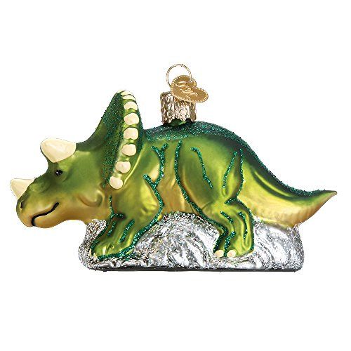 Old World Dinosaur Glass Blown Ornament (Triceratops)