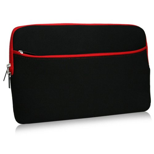 BoxWave Lenovo ThinkPad X280 (12.5 in) Case, [SoftSuit with Pocket] Soft Pouch Cover w/Sleeve for Lenovo ThinkPad X280 (12.5 in) - Jet Black with Red Trim