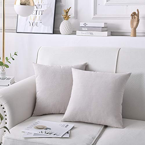ALBAD Pillow Covers 20 x 20 Inch Sets of 2 French Gray Decorative Square Throw Pillow Cover Cushion Case Sofa Durable Modern Stylish Linen Throw Cushion Covers Hidden Zipper