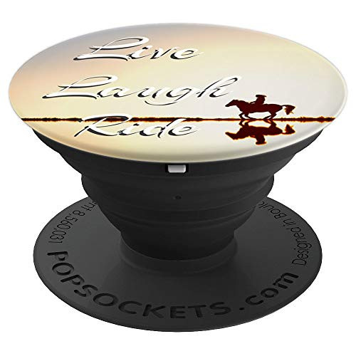 Cute Cowgirl Quote For Horse Lovers Live Laugh Ride Sunset - PopSockets Grip and Stand for Phones and Tablets