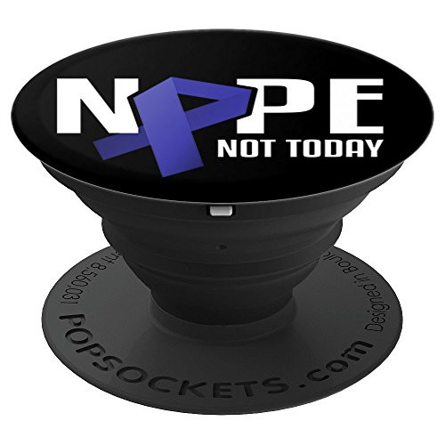 Nope Not Today Colon Cancer Blue Support Ribbon - PopSockets Grip and Stand for Phones and Tablets
