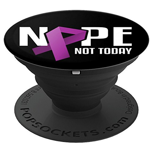 Nope Not Today Pancreatic Cancer Purple Support Ribbon - PopSockets Grip and Stand for Phones and Tablets