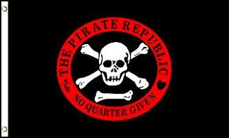Pirate Republic (Red) Flag 3x5ft Poly