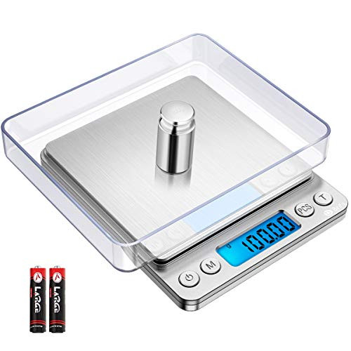 (NEW) Brifit Digital Kitchen Scale, 500g/ 0.01g Mini Pocket Jewelry Scale, 100g calibration weight, Cooking Food Scale, Back-Lit LCD Display, 2 Trays, 6 Units, Auto Off, Tare, PCS, Stainless Steel (NEW) Brifit Digital Kitchen Scale, 500g/ 0.01g Mini Pocket Jewelry Scale, 100g calibration weight, Cooking Food Scale, Back-Lit LCD Display, 2 Trays, 6 Units, Auto Off, Tare, PCS, Stainless Steel