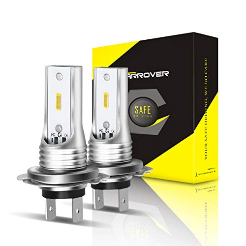 H7 LED Fog Light Bulb, CAR ROVER LED Fog Lamp Extremely Bright 1860 Chips, Xenon White 6000K (Pack of 2)