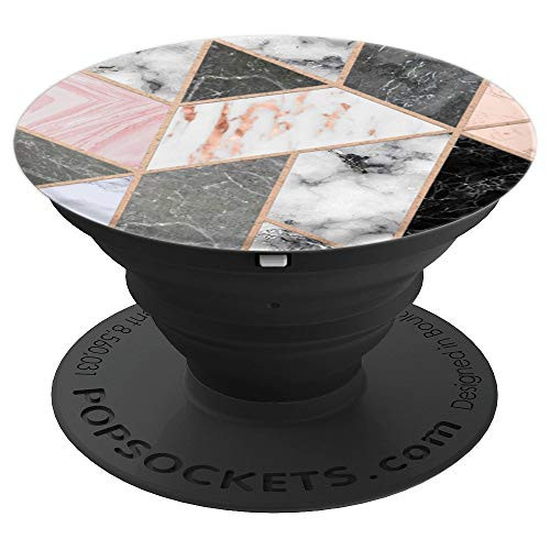 All Marbled Look Black Rose Pink Gray White - PopSockets Grip and Stand for Phones and Tablets