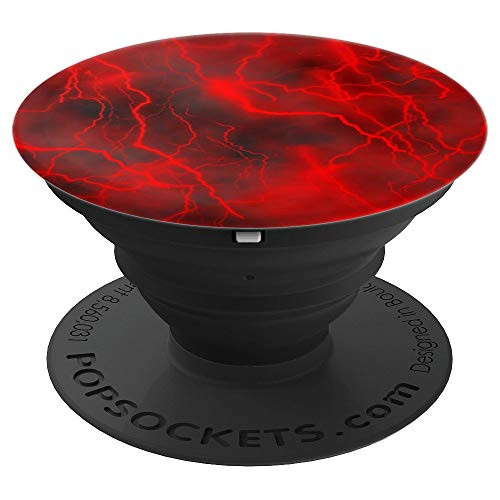 Red Lightning Abstract Textures Gift - Cute Phone Stand Gift - PopSockets Grip and Stand for Phones and Tablets