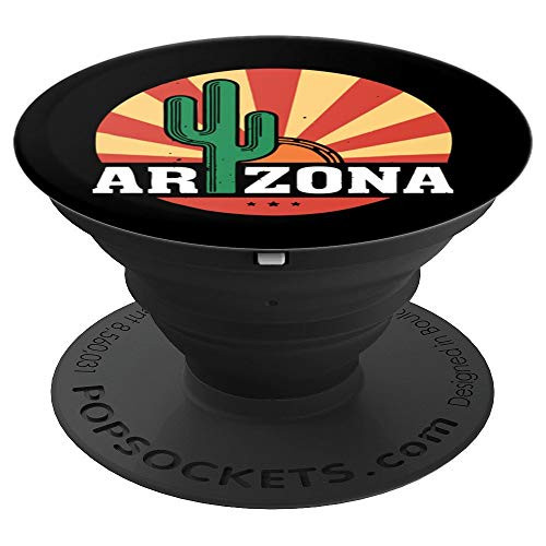 Arizona Retro Rising Sunset Cactus Gift - PopSockets Grip and Stand for Phones and Tablets