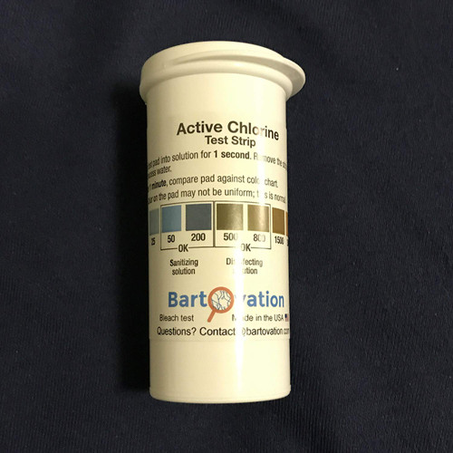 100 PK Plastic Active Chlorine Bleach Test Strip, High Level Up To 2000ppm For Sanitizers and Disinfectants DESIGNED FOR DAYCARES & SENIOR HOMES!
