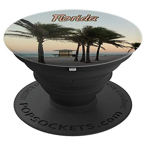 Classic Florida Beach & Palm Trees At Sunset - PopSockets Grip and Stand for Phones and Tablets