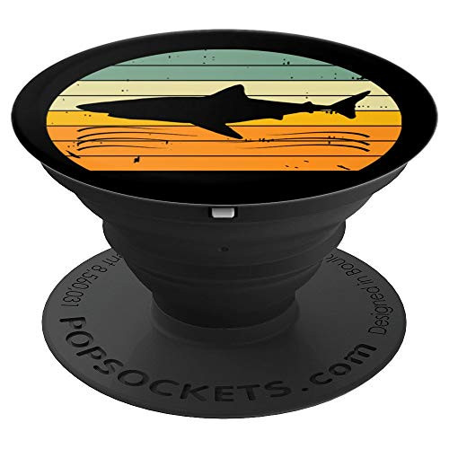 Shark Vintage Retro Color Sunset Ocean Animal Themed Gifts PopSockets Grip and Stand for Phones and Tablets