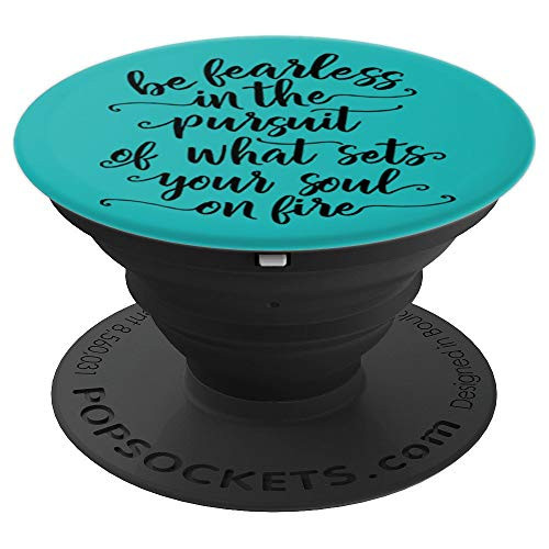 Be Fearless Inspiration Quote in Teal & Black PACL178c - PopSockets Grip and Stand for Phones and Tablets
