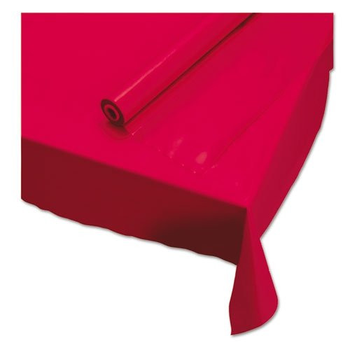 Hoffmaster 113001 Plastic Tablecover Roll, 100' Length x 40' Width, Red