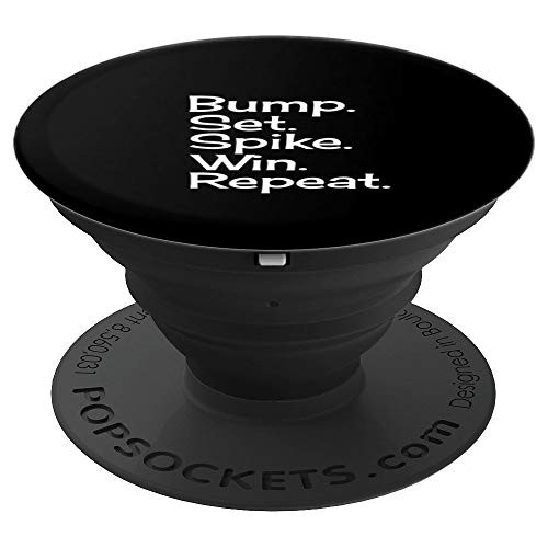 Volleyball Player Shirt Bump, Set, Spike, Win, Repeat PopSockets Grip and Stand for Phones and Tablets Volleyball Player Shirt Bump, Set, Spike, Win, Repeat PopSockets Grip and Stand for Phones and Tablets