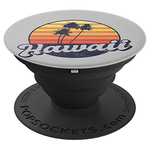 Hawaii Retro Distressed Tropical Sunset PopSockets Grip and Stand for Phones and Tablets