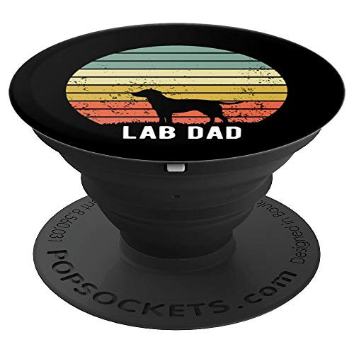 Lab Dad Labrador Dog Retro Sunset Puppy Lover PopSockets Grip and Stand for Phones and Tablets