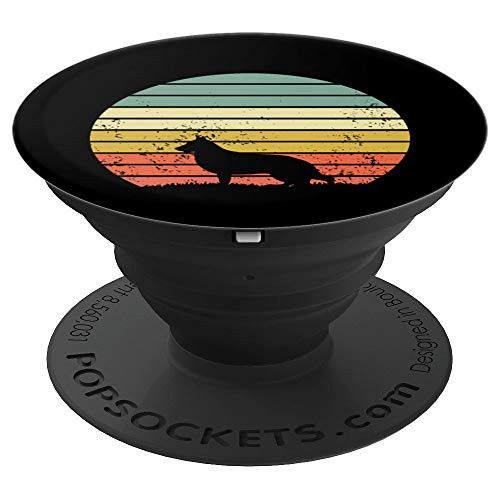 Retro German Shepherd Dog Puppy Lover Sunset PopSockets Grip and Stand for Phones and Tablets