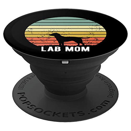 Lab Mom Labrador Retro Sunset Dog Puppy Lover PopSockets Grip and Stand for Phones and Tablets