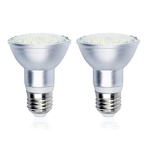 Bonlux LED PAR20 Flood Light Bulb - 7W (50W Equivalent) Waterproof IP65 LED PAR20 Reflector Light E26 Medium Base 120° Beam Angle Daylight 6000K for Accent Landscape Lighting (2-Pack)