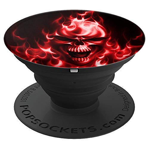 Red Flame Screaming Skull Phone Accessory - PopSockets Grip and Stand for Phones and Tablets