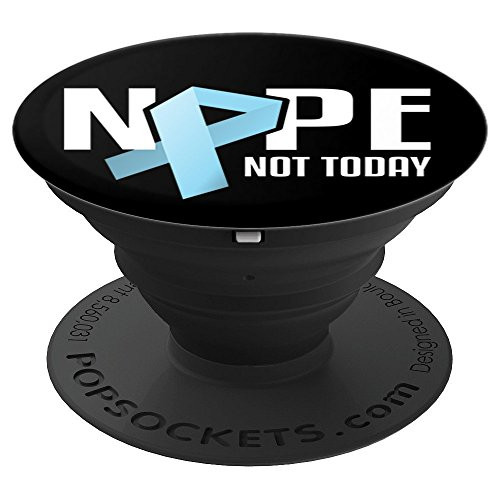 Nope Not Today Prostate Cancer Light Blue Support Ribbon PopSockets Grip and Stand for Phones and Tablets