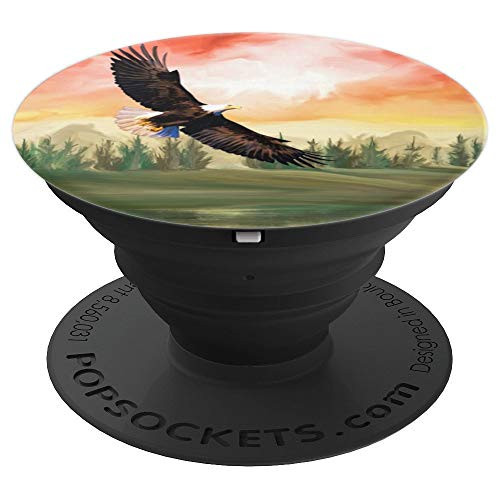 Beautiful Patriotic Eagle Flying over Forest Sunset - PopSockets Grip and Stand for Phones and Tablets Beautiful Patriotic Eagle Flying over Forest Sunset - PopSockets Grip and Stand for Phones and Tablets