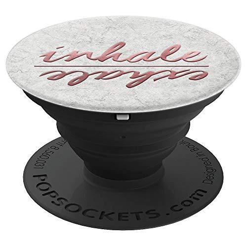 Inhale Exhale Breathe In Breathe Out Meditation Rose Pink - PopSockets Grip and Stand for Phones and Tablets