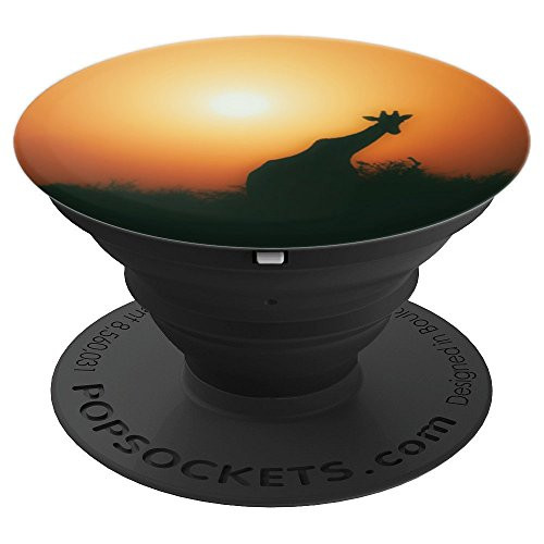 Giraffe and Sunset - PopSockets Grip and Stand for Phones and Tablets