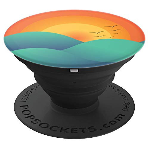 Sunset Beach and Waves - PopSockets Grip and Stand for Phones and Tablets