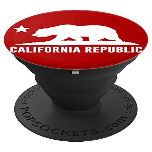 California Flag Apparel Co. California Republic Bear Logo Red PopSockets Stand for Smartphones and T - PopSockets Grip and Stand for Phones and Tablets