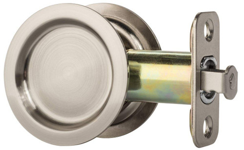 Dynasty Hardware Round Hall / Closet Passage Pocket Door Latch Satin NIckel